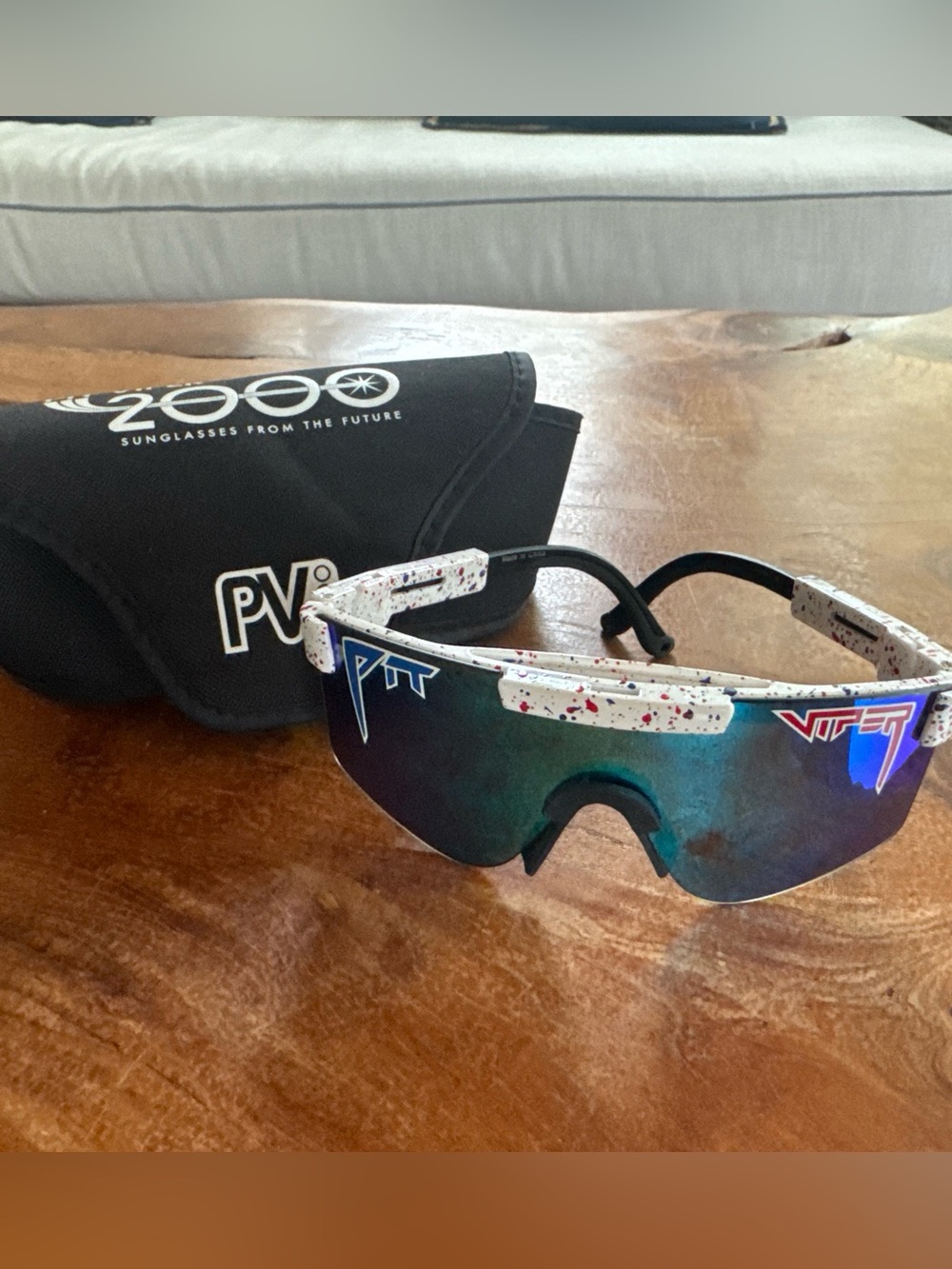 Pit Viper The Merika Original 2.0 HDPV Polarized Blue Sunglasses Sports Case